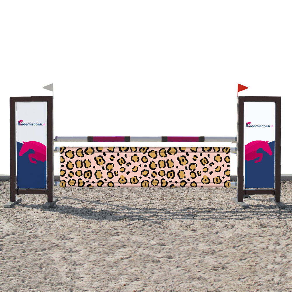 Hindernisdoek soft pink leopard animalprint