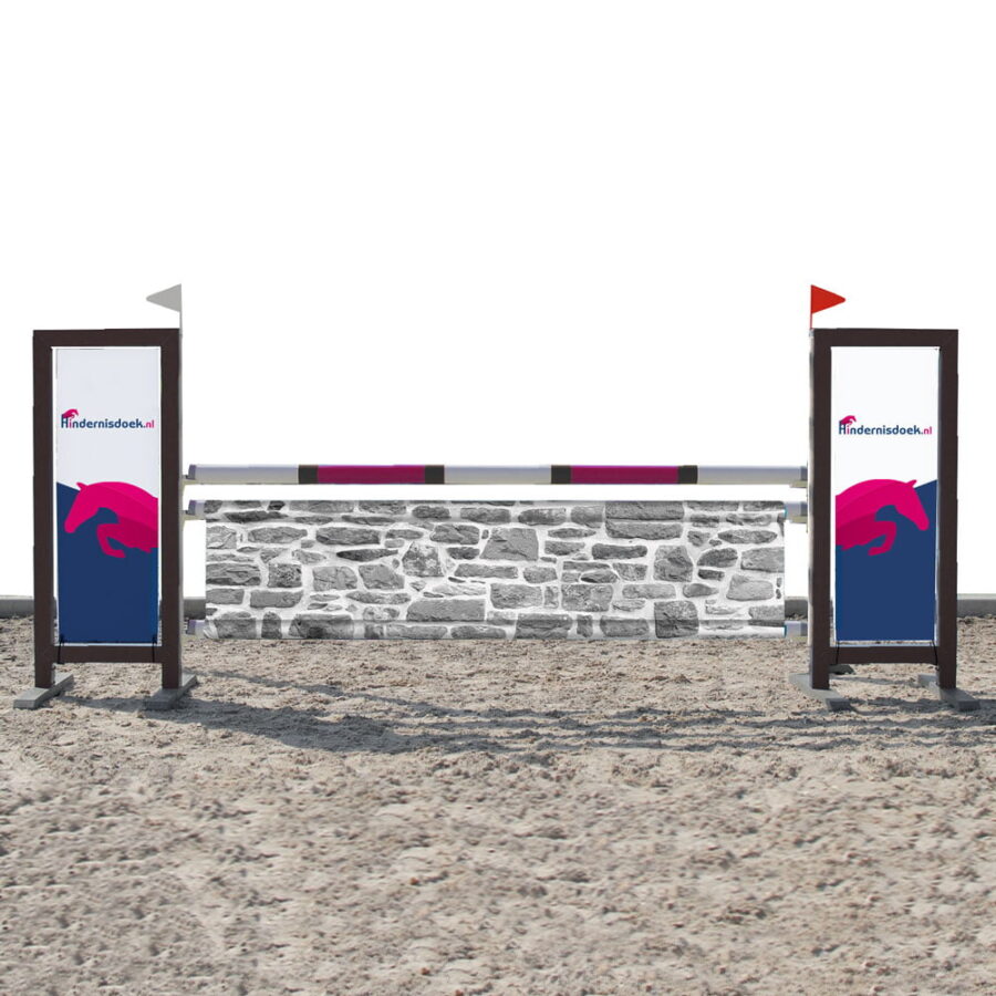 Hindernisdoek grijs muur