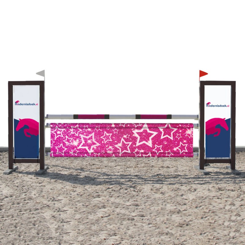 Hindernisdoek Pink Glitter Stars